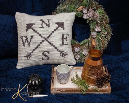 Compass Pillow Cover