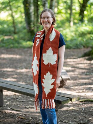 British Leaves Autumnal Scarf