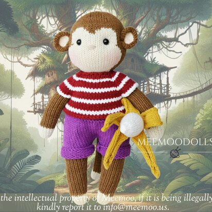 KOKO the Monkey Meemoodolls Knitting Pattern - knitting pattern