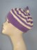 Simple Stripe Topknot Beret Hat