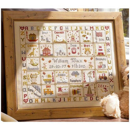 Historical Sampler Company A is for Ark Birth Sampler Cross Stitch Kit - 38cm x 32cm