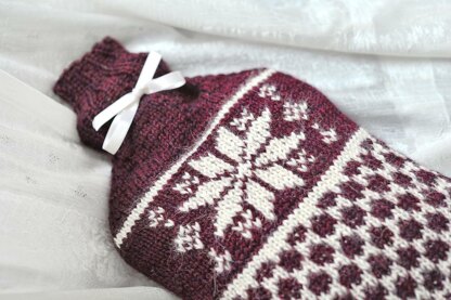 Fair Isle hot water bottle cozy