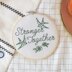 Cotton Clara Stronger Together Embroidery Kit - 16cm (White)