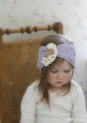 Cable headband Bianca with ruffles