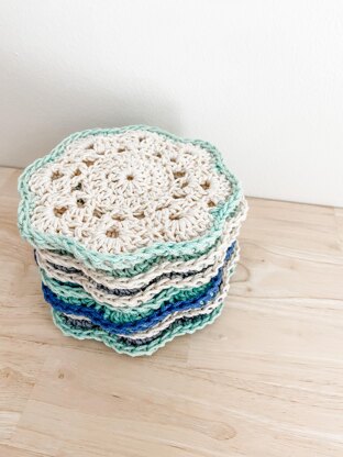 Snow Drop Crochet Coasters Pattern