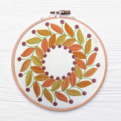 Stitchdoodles Golden Leaves Hand Embroidery Pattern