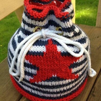 Independence Striped Bag - knitting pattern