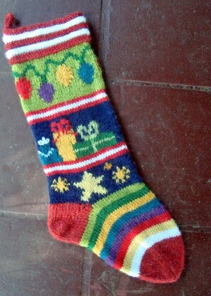 Mix-It-Up Christmas Stocking Intarsia Knitting pattern by Terry Morris ...