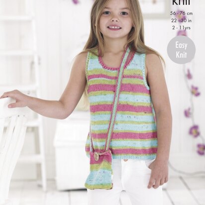 Girls' Tops in King Cole Cottonsoft Crush & Cottonsoft DK - 4771 - Downloadable PDF
