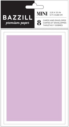Bazzill Mini Cards W/Envelopes 2.25"X3.5" 8/Pkg - Lilac Swirl