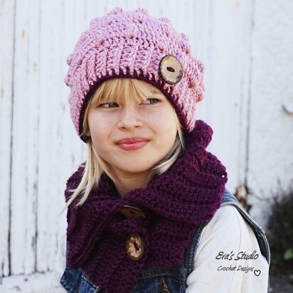 Crochet Bobble Hat and Neck Warmer