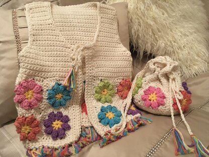 Flower gilet & bag