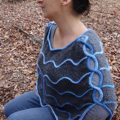 Wave Poncho - knitting pattern
