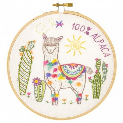 Un Chat Dans L'Aiguille Nikola the Llama Contemporary Printed Embroidery Kit