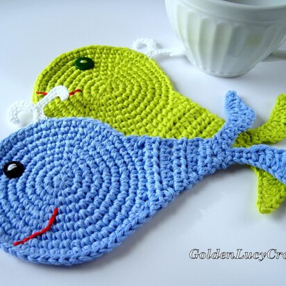 Whale Applique, Coaster