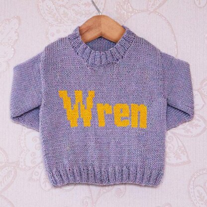 Intarsia - Wren Moniker Chart - Childrens Sweater