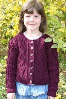 Sophia - Cute cable cardigan for girls 4 - 14 years / Sizes 116, 122 ...