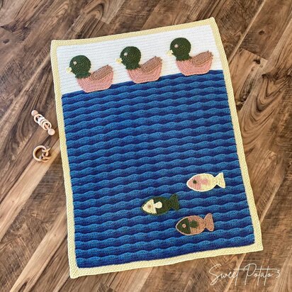 Duck Duck Fish Nursery Blanket