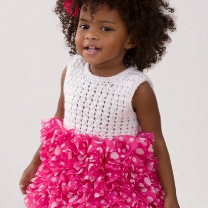 Baby's Best Party Dress in Red Heart Soft Baby Steps Solids - LW4141