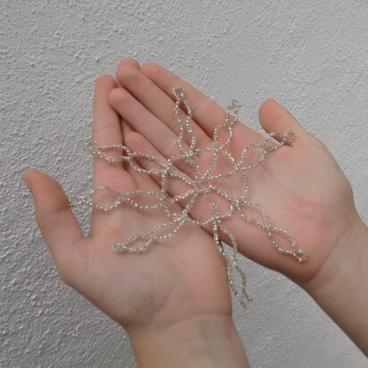 Wire Crocheted Snowflake with Beads