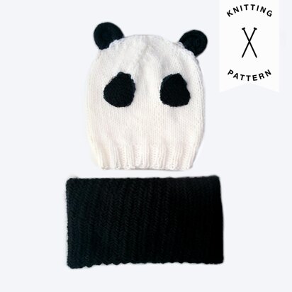 Kids' Panda Beanie + Cowl Set