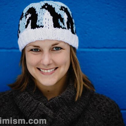 Penguin Patterned Knit Hat