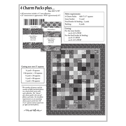 Moda Fabrics 4 Charm Packs plus Quilt - Downloadable PDF