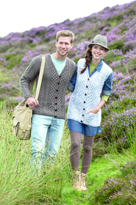 Cardigan and Waistcoat in Hayfield Aran with Wool - 7064