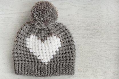 Hunter Crochet Heart Hat