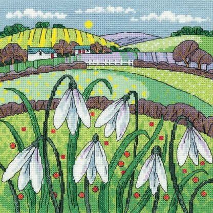 Heritage Snowdrop Landscape Counted Cross Stitch Kit