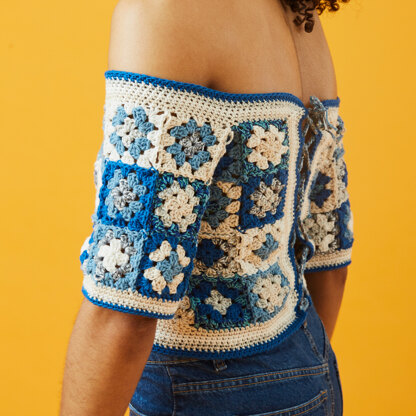 Shoulders in the Sun Top - Free Crochet Pattern in Paintbox Yarns Cotton DK & Metallic DK - Free Downloadable PDF