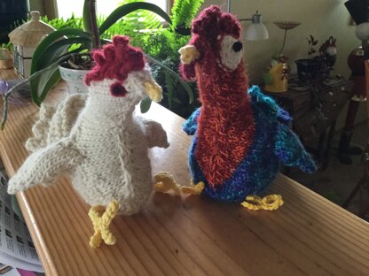 Knitted chickens