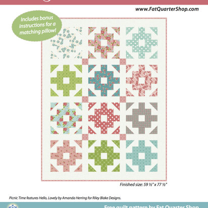 Riley Blake Picnic Time Quilt - Downloadable PDF