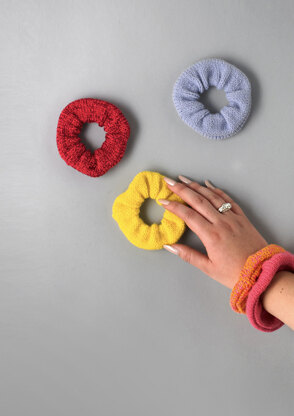 Stunning Scrunchie - Free Knitting Pattern for Women in Paintbox Yarns Simply DK or Metallic DK by Paintbox Yarns