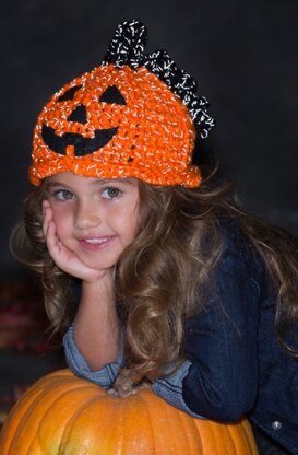 Jack-o-Lantern Hat in Red Heart Reflective - LW4429