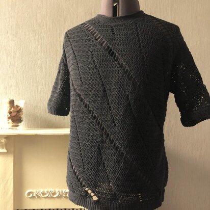 Diagonal Mesh T-Shirt