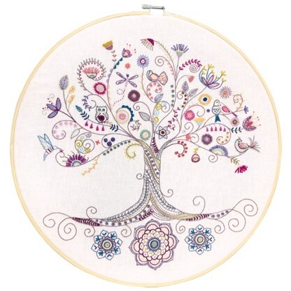 Un Chat Dans L'Aiguilles My Tree of Life Printed Embroidery Kit - 40cm