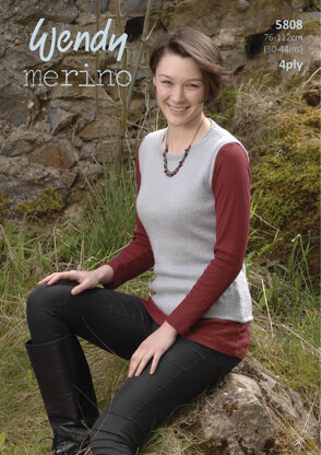 Sweater and Slipover in Wendy Merino 4 Ply - 5808