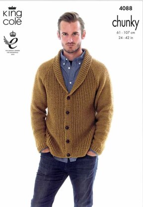 Cardigan and Hoodie in King Cole Big Value Chunky  - 4088