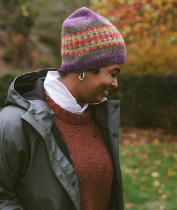 Churchmouse Studio Colorwork Cap in Rowan Felted Tweed PDF