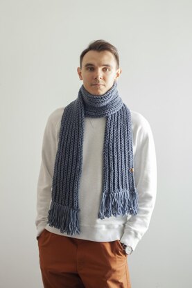 Long ribbed scarf for Men + Video