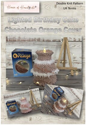 Light-up Birthday Cake Chocolate Orange Cover Knitting Pattern