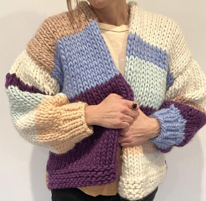 Long colorblock outlet cardigan