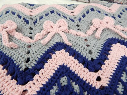 Wrapped in Ribbon Chevron Blanket