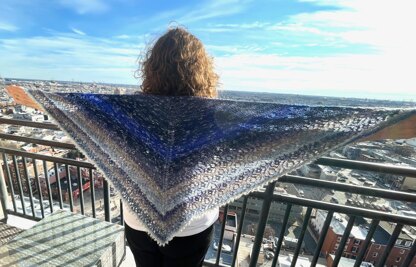 Shades of Blue Shawl