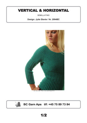 Vertical & Horizontal Sweater in BC Garn Semilla Fino - 2094BC - Downloadable PDF