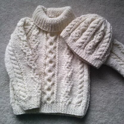 Donal Traditional Aran Jumper and Hat