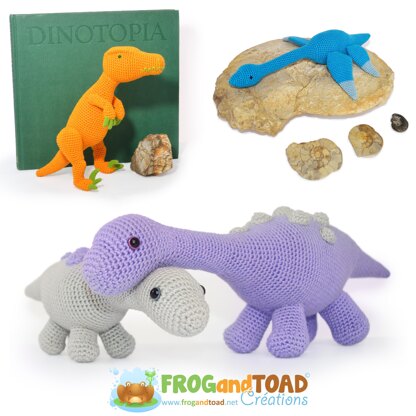 Dinosaurs - Dinosaur Set Dino Egg Velociraptor Diplodocus Stegosaurus Plesiosaurus Pterodactyl - Amigurumi Crochet - FROGandTOAD Créations