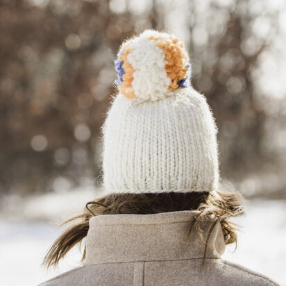 Big Pom Hat in Blue Sky Fibers Bulky - 201626 - Downloadable PDF