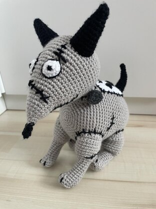 Patched Dog amigurumi